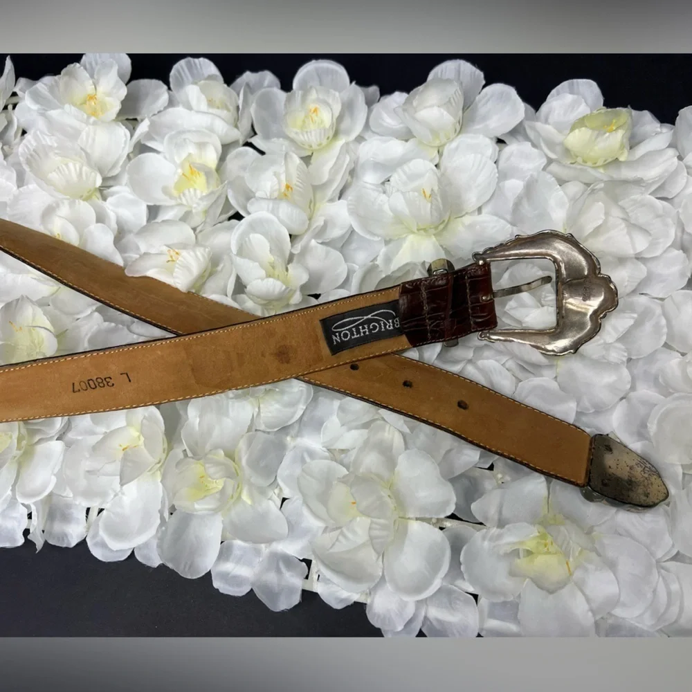 Brighton Beautiful vintage Leather Belt Women, high-quality leather size large